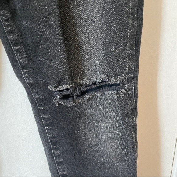 Moussy Vintage Black Mid-rise Stretch Fremont Crop Raw hem Jean Japan Denim 26 - Picture 6 of 12